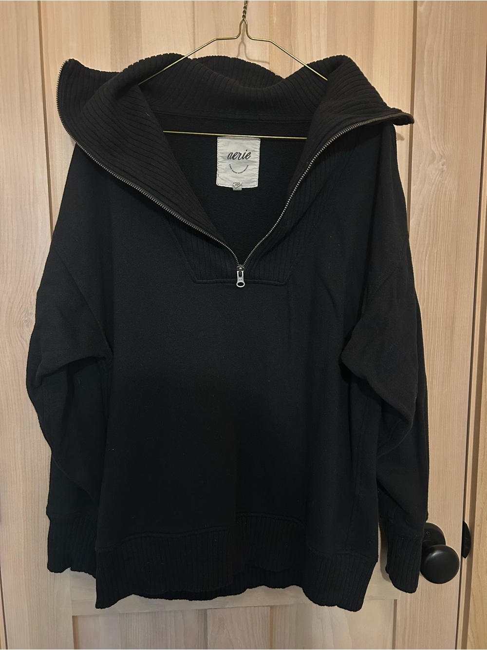 aerie Black Half-Zip